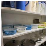 Vintage Pyrex Set, Blue Snowflake Garland