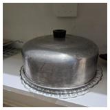Vintage Cake Platter w/ Alum Lid