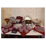 Crystal and serving pices