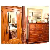 Antique Armoire with Mirror