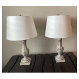 2 Lamps with white shades
