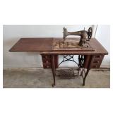 Antique McCaskill & Co Sewing Machine With Table, Antique Rotary Sewing Machine