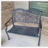 Black Vintage Love Seat, Cast Metal