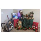 Christmas Decor, Fireplace Screen, Garlands, Lighted Decor