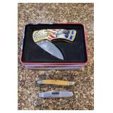 Collectible United We Stand Stainless Steel Folding Knife, Vintage Pocket Knives