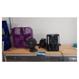 Fans And Heaters. Lasko Purple 18 In Box Fan, Holmes Blizzard 7 Inch Rotary Fan, Duraheat 1500 W For