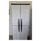 Freestanding Plastic Utility Cabinet, Gray Garage Storage Cabinet