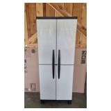Gray Garage Storage Cabinet, Freestanding Plastic Utility Storage Cabinet