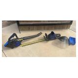 Kobalt 40V 140MPH Battery Powered Blower & KHT 240 40V Trimmer W/ 24” Dual-Action Blades, 40VCharger