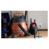 Lot Of 2 Shop Vacuums. Shop Vav 2.5 Gal And Ridgid 14 Gal Lots Of Accessories