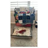 Quilt Rack With A Denim Quilt Topper, Bedspreads And More