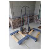 Two Milwaukee 4-wheel Furniture Dollies, One Milwaukee Upright 2-wheel Dolly With Bungee Chords
