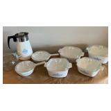 Vintage Corning Ware Blue Corn Flower 7-Piece Set & 1-Clear Pyrex All With Lids