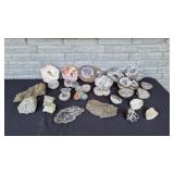 Assorted Geodes, Agate, Snowflake Obsidian, Pyrite, And Other Rocks/Minerals