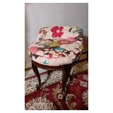 Floral Low-back Swivel Vanity Slipper Chair