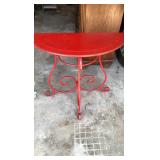 Metal Semi-Circle Table Red