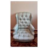 Mint Green Wing Back Upholstered Chair