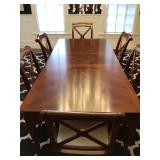 Drexel heritage dining room table w/6 chairs & 2 leaves 