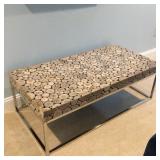 Wood and metal coffee table 