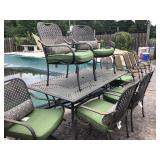 Patio set 6 chairs w/ cushions 