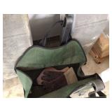 Metal log holder with bag