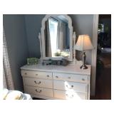 White dresser- 56 1/4” x 18” 30 1/2”. Mirror is 45” high 