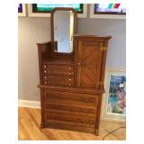 Tall dresser with mirror  Tall dresser with mirror
