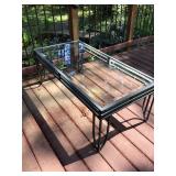 3 pc. Sofa and end tables, metal n glass  3 pc. Sofa and end tables, metal n glass