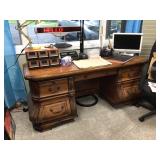 Desk, office supplies  Desk, office supplies