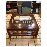 Square wood n glass coffee table  Square wood n glass coffee table