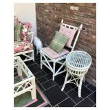 Rattan chair & side table