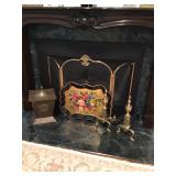Fire screen, andirons & ash box
