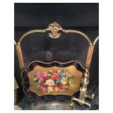 Fire screen, tole tray