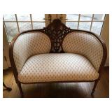 Settee w/wood carving