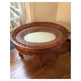 Shadow box oval table. 28”x20”x19” H