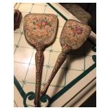 Vanity set, needlepoint