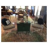 Pair of chairs, side table