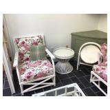 Rattan side chair & tables
