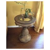 Pineapple pedestal table w/glass center 21” diameter x 28”H