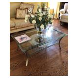 Glass & metal coffee table 4’x28’x18” H