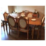 Dining room set with 2 leaves at 24” @ 80”x48”x30” H