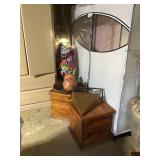 Pair of wooden storage bins 