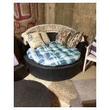 Round chaise 5’x27” H with the top down 