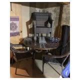 Patio set, wooden table 55”x29” H