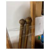 Ornate Wooden curtain poles with brackets 
