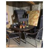 Patio set, wooden table 55”x29” H