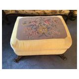 Antique needlepoint footstool 26”x20”x15”