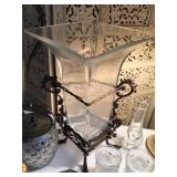 Metal & glass vase