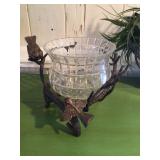 Metal & glass vase
