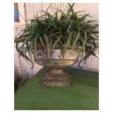 Pair of tin urns